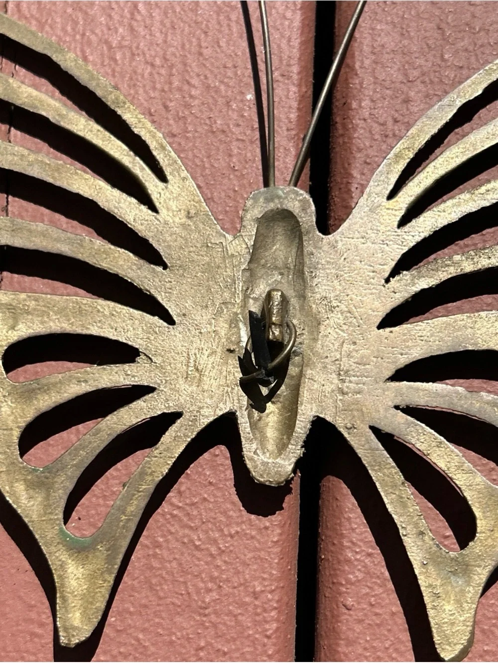 Vintage MCM Brass Butterfly Wall Decor Accent